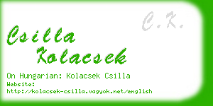 csilla kolacsek business card